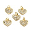Brass Micro Pave Clear Cubic Zirconia Charms KK-E068-VB163-3