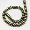 Natural Pyrite Beads Strands G-L032-10X6mm-01-3