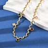 304 Stainless Steel Rope Chain Colorful Cubic Zirconia Tassel Necklaces for Women NJEW-V015-01G-D-4