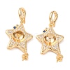 Brass Micro Pave Cubic Zirconia Star Peg Bails KK-A279-01G-1