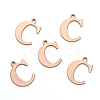 Ion Plating(IP) 304 Stainless Steel Alphabet Charms STAS-H122-C-RG-2