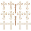 15Pcs 3 Styles Unfinished Wood Cross Pendants WOOD-AR0001-31-1