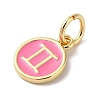 Real 18K Gold Plated Brass Enamel Charms KK-L216-001G-I04-2