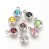 201 Stainless Steel Rhinestone Charms STAS-S068-M-1