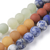 Chakra Theme Natural Red Rainbow Jasper & Yellow Aventurine & Tiger Eye & Green Aventurine & Blue Spot Stone & Lapis Lazuli & Amethyst Beads Strands G-F668-24-10mm-3