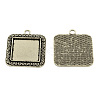 Tibetan Style Alloy Pendant Cabochon Settings TIBEP-5334-AS-FF-1
