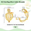 1Pc 925 Sterling Silver Micro Pave Clear Cubic Zirconia Bead Cage Pendants STER-PH0004-87-2