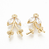 Brass Cubic Zirconia Peg Bails Pendants ZIRC-Q014-078G-1