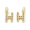 Real 18K Gold Plated Brass Micro Pave Clear Cubic Zirconia Charms KK-E068-VB452-H-1