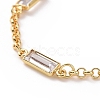 Rectangle Cubic Zirconia Chain Bracelets BJEW-G654-02G-02-2