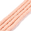 Flat Round Handmade Polymer Clay Bead Spacers CLAY-R067-4.0mm-13-1