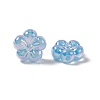 UV Plating Rainbow Iridescent Acrylic Flower Beads PACR-M003-10-2