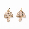 Brass Micro Pave Colorful Cubic Zirconia Pendants X-KK-C100-09G-2