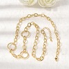 Brass Textured Cable Chain with Rind Link Necklaces NJEW-L013-07G-3
