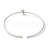 Rack Plating Brass Micro Pave Clear Cubic Zirconia Letter Open Cuff Bangles BJEW-A018-01P-F-3