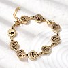 12 Constellations 304 Stainless Steel Link Chain Bracelets BJEW-I239-01G-01-3