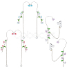 25Pcs 5 Style Brass Chain & Acrylic Headphone Decoration HJEW-CO00001-1