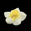 Handmade Polymer Clay 3D Flower Plumeria Beads X-CLAY-Q192-30mm-14-2