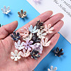 6-Petal Spray Painted Acrylic Bead Caps MACR-S373-47J-5