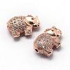 Rack Plating Brass Cubic Zirconia Beads ZIRC-S032-01RG-2