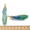 Electroplated Raw Rough Natural Quartz Crystal Big Pendants G-A229-02G-03-3