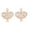 Brass Micro Pave Clear Cubic Zirconia Connector Charms CU-CBA7BFE-03A-G-1