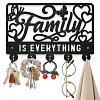 Wood & Iron Wall Mounted Hangers HJEW-WH0055-227-1