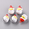 Christmas Baking Paint Brass Bell Pendants KKB-S002-008-1