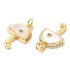 Rack Plating Brass Micro Pave Cubic Zirconia Pendants KK-A185-23G-3