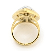 Ion Plating(IP) 304 Stainless Steel Synthetic Gemstone Cuff Rings G-Z056-09G-4