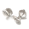 Rack Plating Shell Shape Brass Hoop Earrings EJEW-H016-34P-2