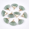 Electroplate Natural Green Aventurine Pendants G-T112-04E-1