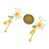 3 Pairs Acrylic & Brass Dangle Earrings for Women EJEW-TA00566-4