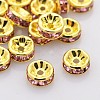 Brass Rhinestone Spacer Beads RB-A014-Z8mm-27G-1