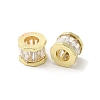 Rack Plating Brass Micro Pave Cubic Zirconia European Beads KK-F866-09G-2