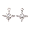 Brass Micro Pave Clear Cubic Zirconia Charms X-KK-G418-08P-1