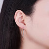 Rhodium Plated 925 Sterling Silver Hoop Earrings JE670A-02-3