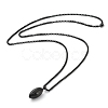 PVD Vacuum Plating 304 Stainless Steel Rugby Pendant Necklaces NJEW-Z023-02EB-1