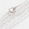 Iron Cable Chains Necklace Making MAK-R013-60cm-S-1