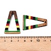 Jamaican Colour Epoxy Resin & Walnut Wood Pendants RESI-N039-122J-3