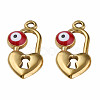 304 Stainless Steel Enamel Pendants STAS-N087-53-01G-2