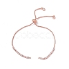 Brass Rhinestone Tennis Slider Bracelet Makings KK-E068-VD015-3-1