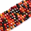Electroplate Mixed Color Glass Beads Strands X-GLAA-T006-07-B01-1