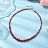 Round Natural Carnelian(Dyed & Heated) Beaded Neckiaces NJEW-JN05003-2