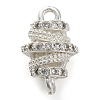 Brass Micro Pave Clear Cubic Zirconia Hollow Oval Connector Charms KK-A230-05C-S-1