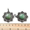 Natural Green Aventurine & Brass Pendants G-K338-09AS-02-2