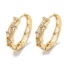 Brass Micro Pave Clear Cubic Zirconia Hoop Earrings EJEW-E295-14KCG-1