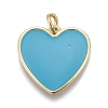 Brass Enamel Pendants ZIRC-M108-40-G-2
