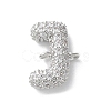 Brass Micro Pave Cubic Zirconia Letter Links KK-I717-04J-P-1