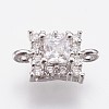 Brass Micro Pave Cubic Zirconia Links ZIRC-F084-53P-1